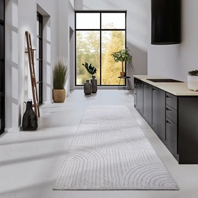 Kremowy chodnik 80x240 cm Chappe Cream White – Elle Decoration