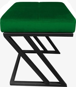 Pufa ZETA tkanina Welur loft ławka podnóżek metal : Kolor Stelaża - Czarny , Kolor tkaniny - VELVET - MG25, Typ tkaniny - Velvet