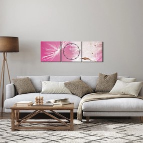 Obraz - Makro kwiat (z zegarem) (90x30 cm)