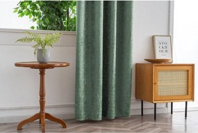 Zaciemniająca zasłona LOOM VELVET 140x250 cm, zielona Zawieszanie: Metalowe pierścienie