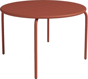 Okrągły metalowy stół ogrodowy śr.110cm - Terakota - MIRMANDE