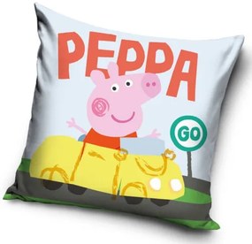 Poszewka na poduszkę Świnka Peppa w Żółtym samochodzie, 40 x 40 cm