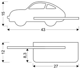 Niebieska lampa dziecięca Car – Candellux Lighting