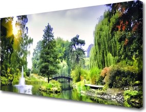 Obraz na płótnie Promienie Słońca nad Wodospadem