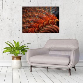 Obraz na szkle - Abstrakcyjna imitacja piór (70x50 cm)