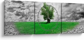 Obraz - Kawałek natury w mieście (z zegarem) (90x30 cm)