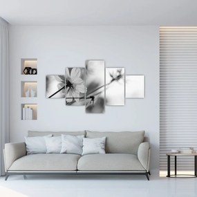 Obraz - Czarno - białe kwiaty (125x70 cm)