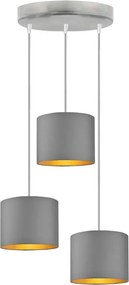 Lampa wisząca potrójna na srebrnym stelażu - M3-C89