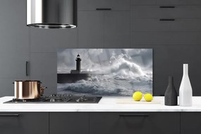 Szkło do Kuchni na Ścianę Klasyczna Latarnia Morska