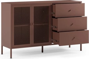 Bordowa metalowa komoda 140x90x40 cm Fayna – Marckeric