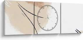 Obraz - Biała abstrakcja (z zegarem) (90x30 cm)
