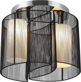 HOMCOM Lampa sufitowa vintage 2 oprawki E27 lampa sufitowa 40 W czarna