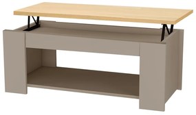 Szary stolik z blatem w dekorze dębu 105x47 cm Emerald – Støraa