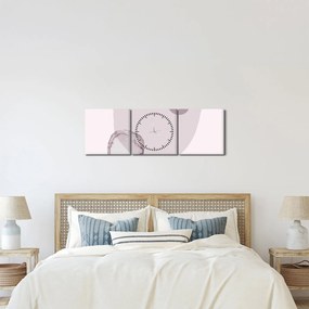 Obraz - Fioletowy minimalizm N⁰2 (z zegarem) (90x30 cm)