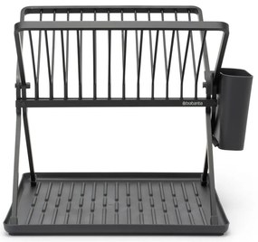 Ciemnoszary metalowy dwupiętowy ociekacz 37x33 cm – Brabantia