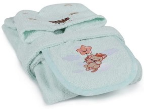 Miętowy bawełniany szlafrok dziecięcy w rozmiarze 1-2 lata Aslan – Foutastic