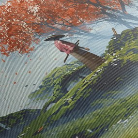 Obraz - Ilustracja przedstawiająca Ogród Mieczy (z zegarem) (90x30 cm)