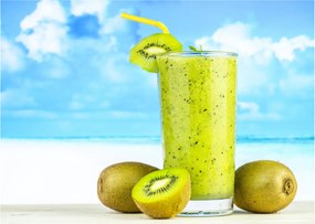 Obraz na szkle - smoothie z kiwi (70x50 cm)