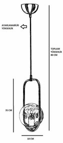 Lampa sufitowa Ahu Tekli Beyaz Camlı Eskitme Sarkit, biały