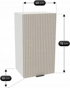 Zestaw Mebli Kuchennych MODERN 170 cm Kaszmir/Biały Ryflowany Nowoczesny