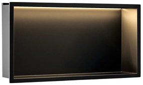PÓŁKA WNĘKOWA ŁAZIENKOWA LED 30x60 czarna