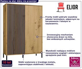 Nowoczesna komoda z lamelami na nóżkach dąb artisan - Valdi 4X
