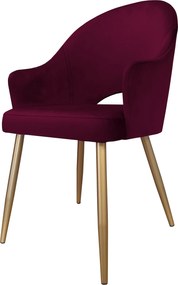 Krzesło Velvet tkanina Welur noga metalowa : Kolor nogi - Złota stożek, Kolor tkaniny - VELVET - MG02, Typ siedziska - Siedzisko stałe