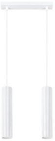 Lampa wisząca KARBON 2 biała ryflowana SOLLUX  LIGHTING