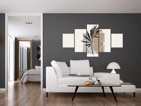 Obraz - Abstrakcja z tropikalnymi liśćmi N⁰1 (125x70 cm)