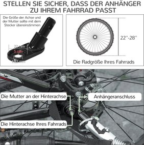 PawHut Przyczepa rowerowa dla psa Przyczepa na zwierzęta, 1 Flaga, dla psów do 10 kg, Zielony + Czarny