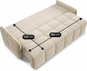 Sofa PURE Rozkładana Dwuosobowa Beżowa Boucle Japandi