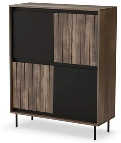 Komoda SWING KM-2 102cm orzech/czarna HALMAR