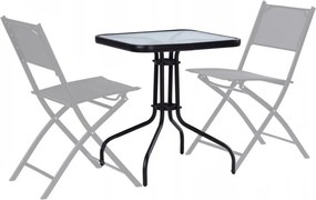 Szklany stolik balkonowy kwadratowy 60 cm Tulum 073, czarny