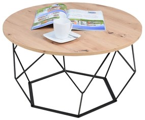 Industrialny stolik kawowy dąb artisan - Liliana 4X
