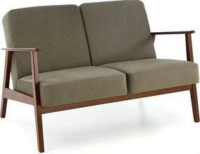 Sofa MILANO 2S oliwkowa/orzech dwuosobowa