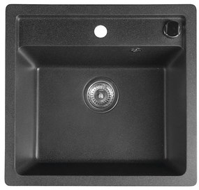 Sapho - Zlewozmywak kuchenny 53x50 cm granitowy/czarny