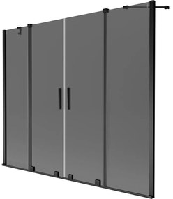 Mexen Velar Duo parawan nawannowy 2-skrzydłowy rozsuwany 200 x 150 cm, grafit, czarny - 896-200-000-42-70