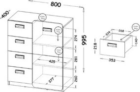 Komoda MANTI 80 cm do Salonu Sypialni Biały