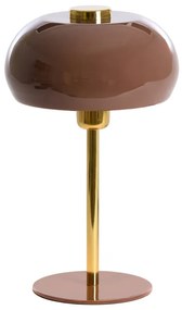 Brązowa lampa stołowa z metalowym kloszem (wysokość 34 cm) Surin – Light &amp; Living