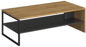 Ława z Półką do Salonu LUXE 120 cm Dąb craft złoty/Antracyt Loft