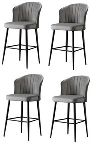 Zestaw krzeseł barowych Rubi Grey and Black, 4 szt., 4 szt.