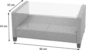 Zestaw rattanowy XXL MCW-F10 (4 szt.),  szaro-brązowy