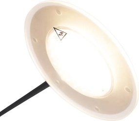 Nowoczesna lampa stojąca czarna w tym LED z ramieniem do czytania - Ibiza