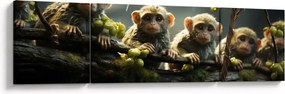 Obraz - Małpy (170x50 cm)