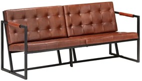 Brązowa sofa 3-osobowa ze skóry koziej – Bienee