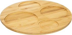 Zestaw miseczek na przekąski z kamionki na bambusowej tacy