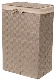 Brązowy kosz na pranie z pokrywką Compactor Laundry Basket Linen, wys. 60 cm