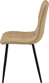 Brązowe krzesło do kuchni LIBRA z czarnymi nogami