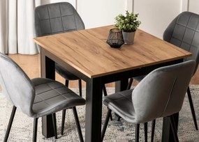 Stół rozkładany Sinenko dąb craft/czarny – prostokątny stół z płyty laminowanej 80–200 cm z 2 wkładkami