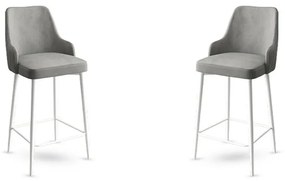 Zestaw krzeseł barowych Enox Grey and White, 2szt.